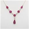 Image 1 : Sterling Silver 31.5 Ct Natural Ruby Necklace
