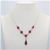 Image 2 : Sterling Silver 31.5 Ct Natural Ruby Necklace