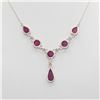 Image 3 : Sterling Silver 31.5 Ct Natural Ruby Necklace