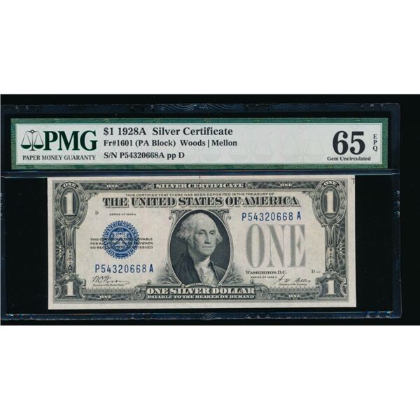 1928A $1 Silver Certificte PMG 65EPQ