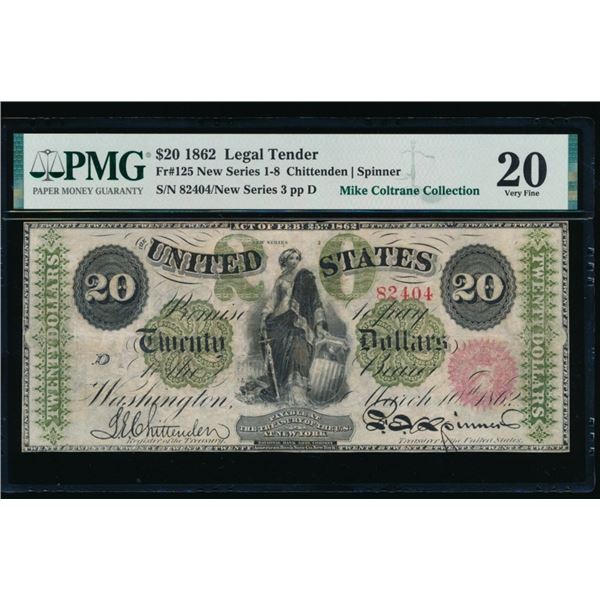 1862 $20 Legal Tender Note PMG 20
