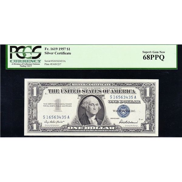 1957 $1 Silver Certificate PCGS 68PPQ