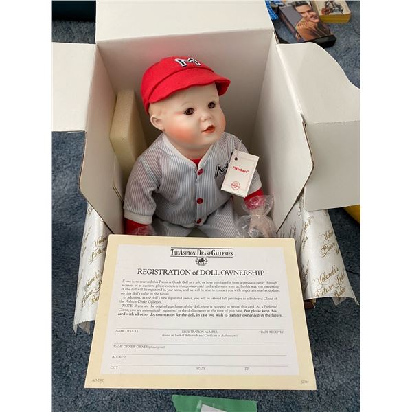 Ashton Drake Doll Michael with Baseball Cat B