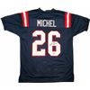 Image 1 : New England Patriots Sony Michel Autographed Blue Jersey Beckett BAS