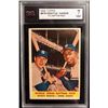 Image 1 : 1958 TOPPS #418 MANTLE/AARON W.S. BATTING FOES (KSA 7)