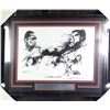 Image 1 : Muhammad Ali, Joe Frazier & LeRoy Neiman Signed Framed Fight Of The Century Lithograph Photo Beckett