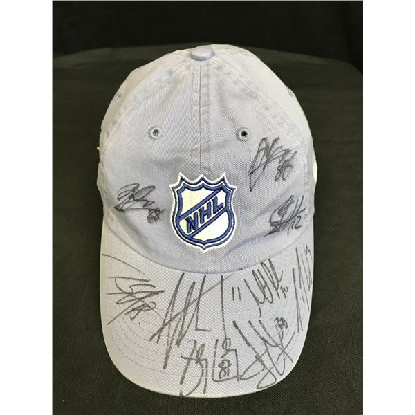 NHL HOCKEY FIGHTS CANCER SIGNED HAT (CROSBY, BRODEUR,LUNDQUIST, KANE) NHL COA