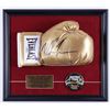 Image 1 : MKE TYSON SIGNED GOLD EVERLAST GLOVE DISPLAY ( JSA COA)