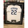 Image 1 : CLAYTON KERSHAW SIGNED JERSEY & CARD FRAMED DISPLAY (PSA COA)