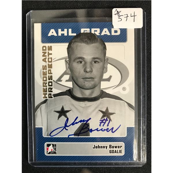 JOHNNY BOWER SIGNED ITG AHL GRAD HOCKEY CARD