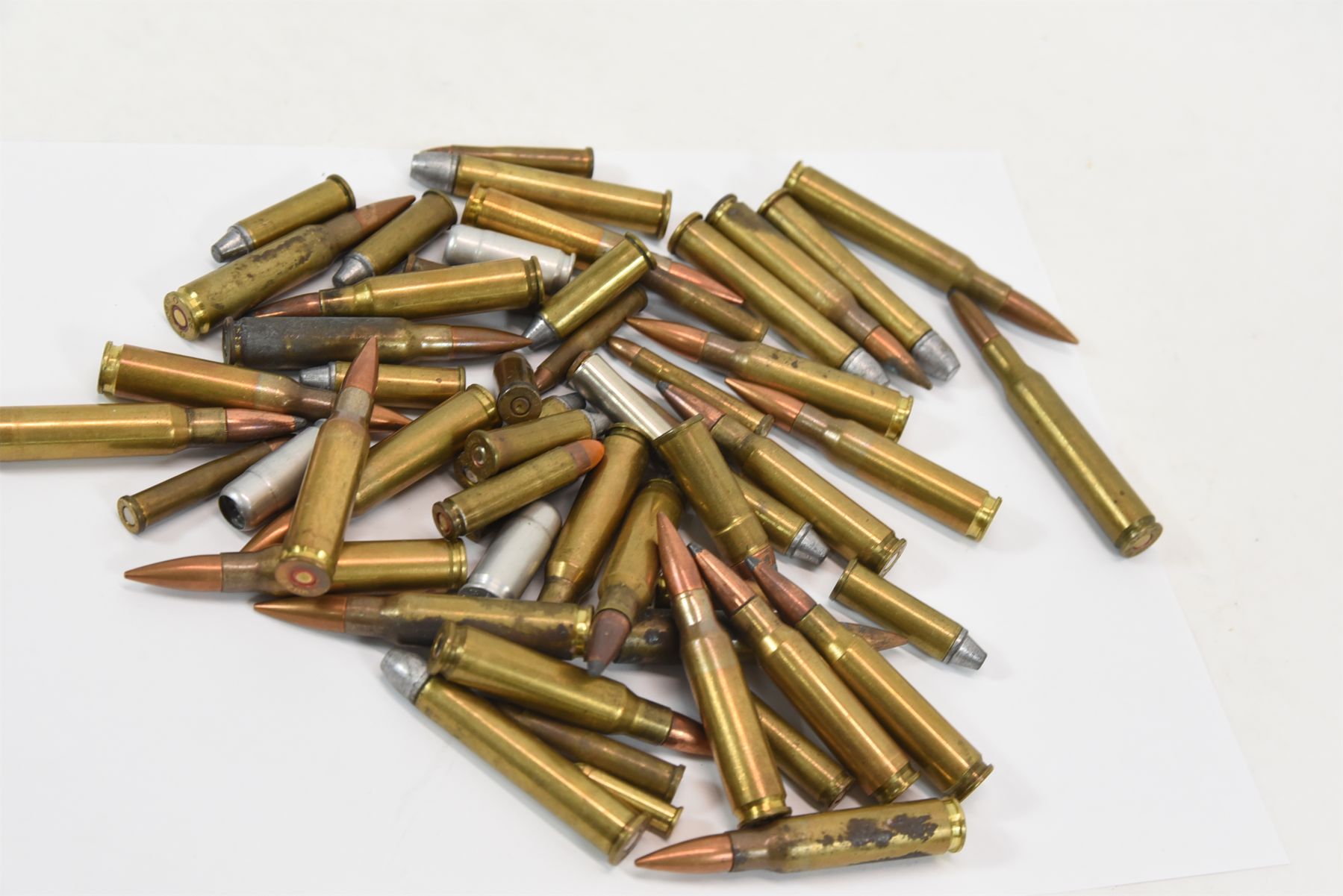 Box Lot 65 Pieces Assorted Pistol/ Rifle Rounds