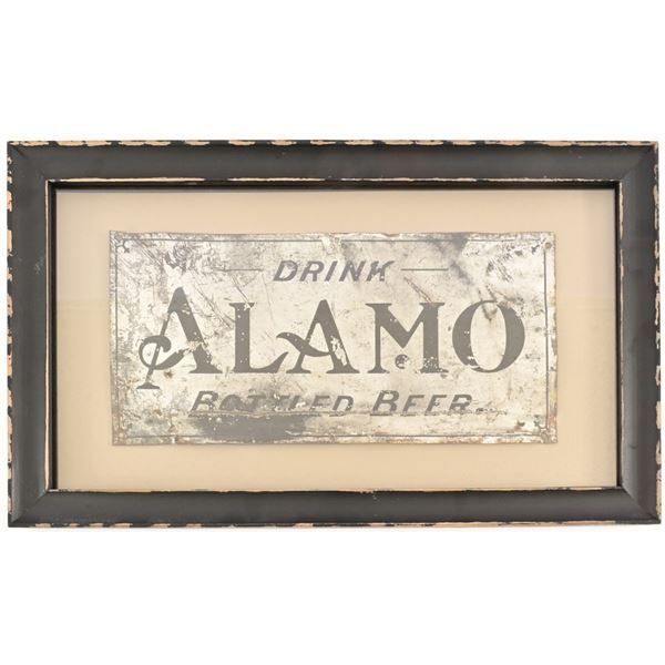 Early Alamo Beer Framed Tin Sign