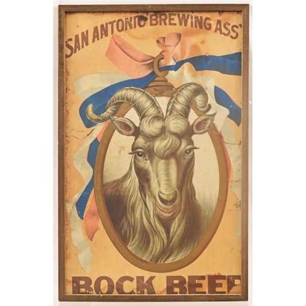 Rare Early San Antonio Brewing "Bock Beer" Poster