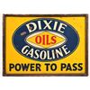 Image 1 : Dixie Oils Gasoline Tin Sign Wood Frame