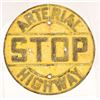 Image 1 : Stop Arterial Highway Cast Iron Sign