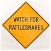 Image 1 : Watch For Rattlesnakes Aluminum Road Sign