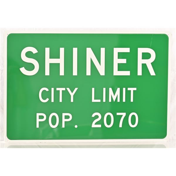 Shiner City Limit Tin Sign
