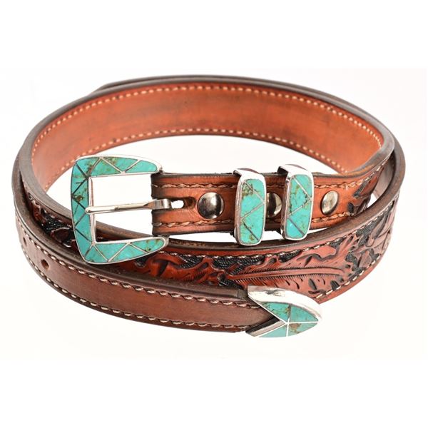 Douglas Magnus Sterling Turquoise Western Belt