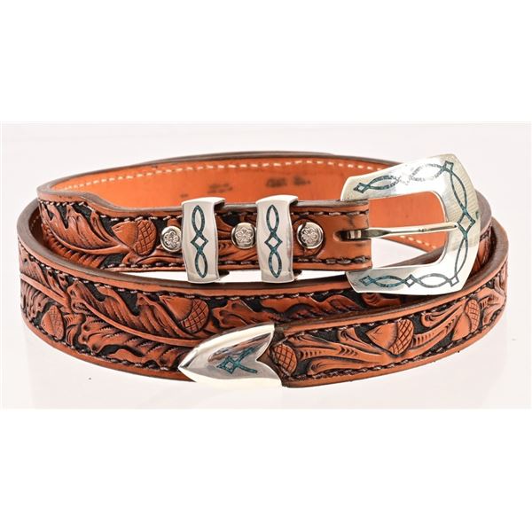 Douglas Magnus Sterling Turquoise Western Belt