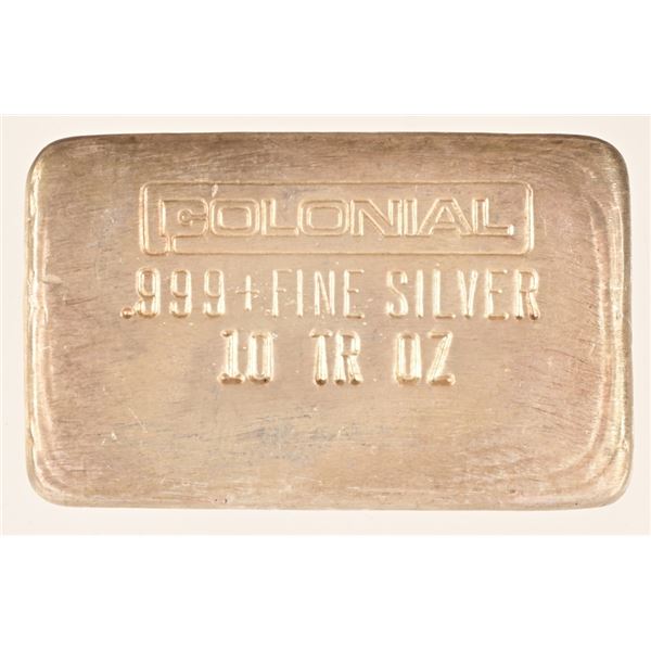 COLONIAL 10 Troy Oz. Silver Bar