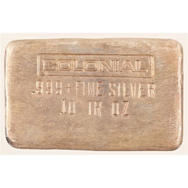 COLONIAL 10 Troy Oz. Silver Bar