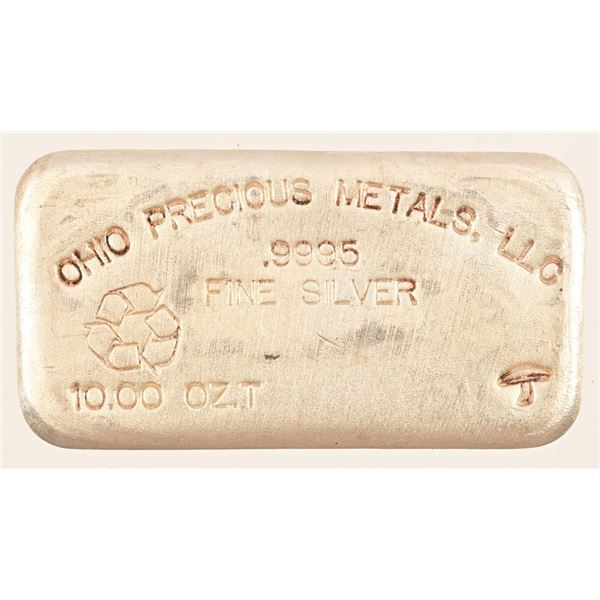 Ohio Precious Metals 10 Troy Oz. Silver Bar