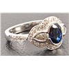 Image 1 : 18K White Gold Diamond Sapphire Ring