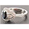 Image 3 : 18K White Gold Diamond Sapphire Ring