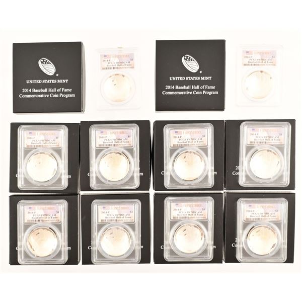 (10) 2014-P Baseball Hall of Fame Silver Dollars