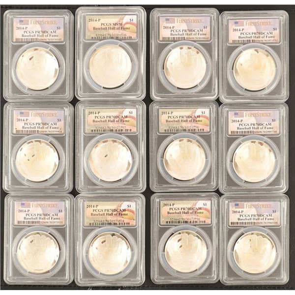 (12) 2014-P Baseball Hall of Fame Silver Dollars