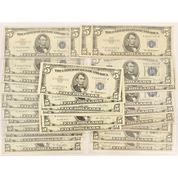 (31) $5 Silver Certificates-"Blue Seal"