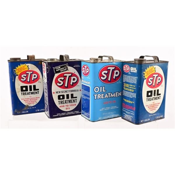 (4) Vintage STP Oil Treatment Cans