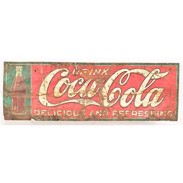 Embossed Tin Coca Cola Bottle Sign