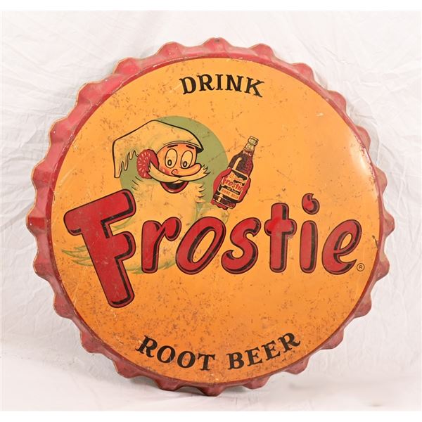 Frostie Root Beer Tin Bottlecap Sign