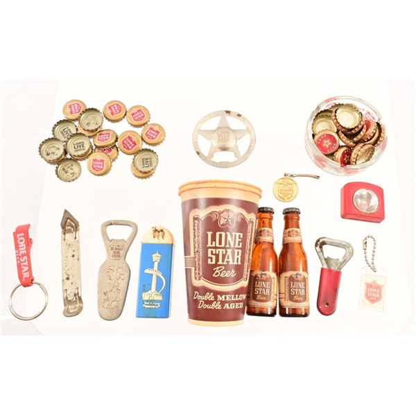 Collection of Lone Star Beer Souvenir Collectibles