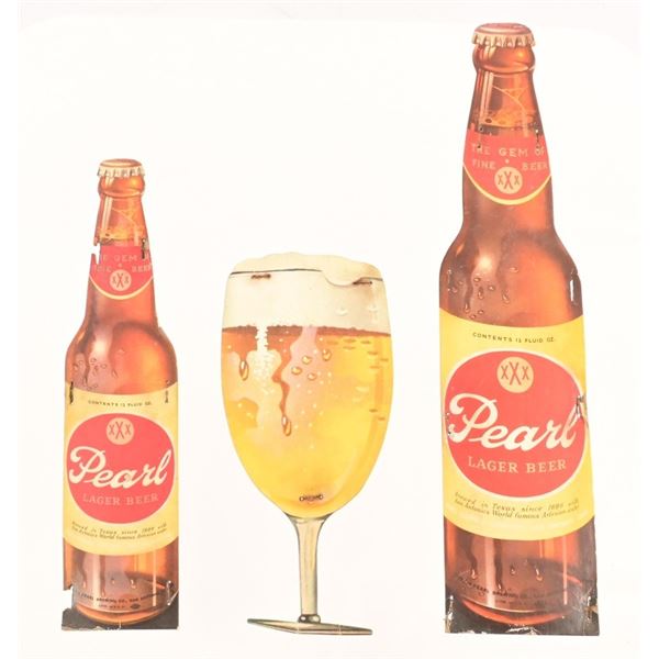 (3) Pearl Beer Cardboard Lithograph Ads