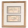 Image 1 : Framed 1864 Confederate $5 & $10 Notes