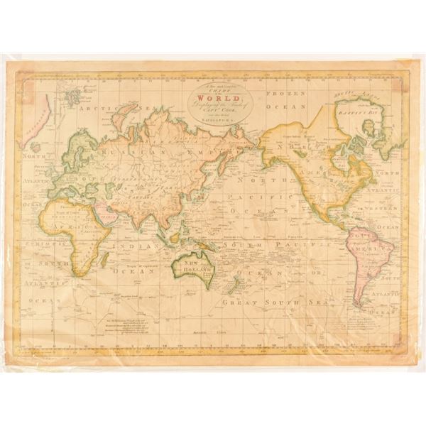 Antique Thomas Bankes World Map ca 1787