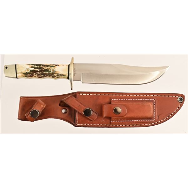 A.G. Russell Staghorn Bowie Knife w/ Sheath