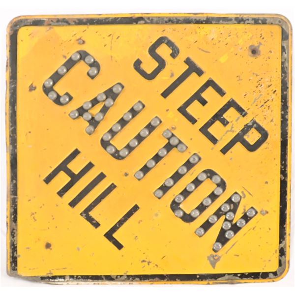 Steep Hill Porcelain Cat Eye Sign