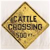 Image 1 : Cattle Crossing 500 Ft Heavy Tin Sign