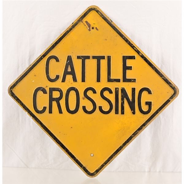  Cattle Crossing  Tin Road Sign