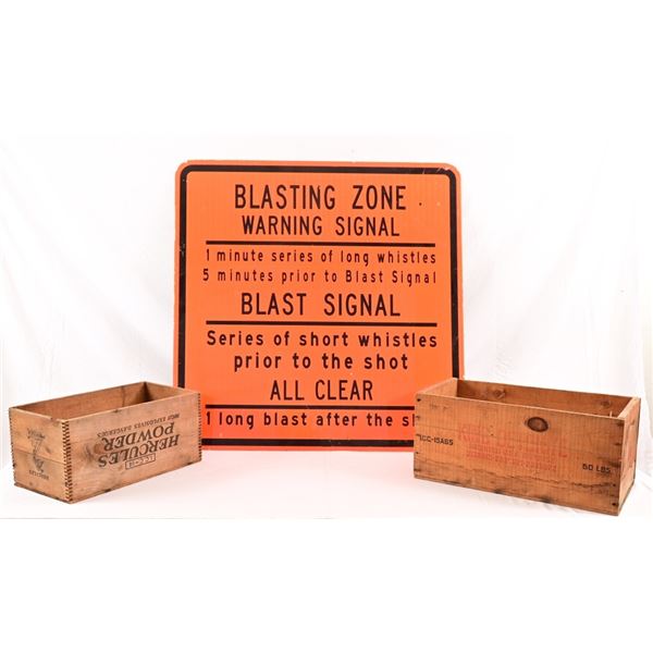 Blasting Sign. Hercules & King Powder Cases