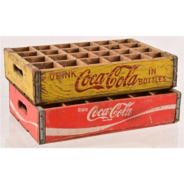 (2) Vintage Coca Cola Wooden Soda Crates