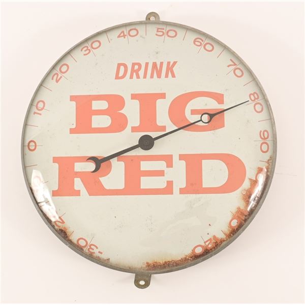 1940's Big Red Glass-Wall Thermometer