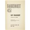 Image 3 : Ray Bradbury, Fahrenheit 451, 1st signed plate