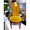 Image 1 : VINTAGE UPHOLSTERED WOODEN HIGH BACK CHAIR