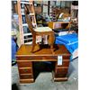 Image 4 : VINTAGE MAHOGANY DESK W/ UPHOLSTERED CHAIR