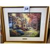 Image 1 : BEAUTIFUL "VICTORIAN AUTUMN" BY THOMAS KINKADE, FRAMED, SIGNED AND NUMBERED