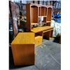 Image 2 : 4 PC OAK SET: 2 PC COMPUTER DESK, 2 DRAWER FILE, 2 DRAWER DESK